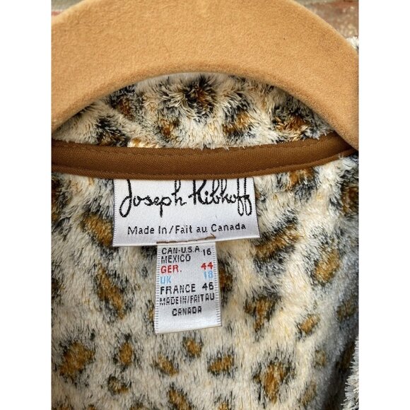 Womens 16 Tiger Cheetah 2 Button Brown Luxury Mob Wife Jacket by Joseph Ribkuff - Picture 7 of 13